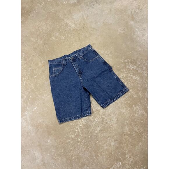 Wrangler Carpenter Denim Shorts Men’s 34 Blue Jean Jorts Workwear Utility Hammer - Picture 2 of 4